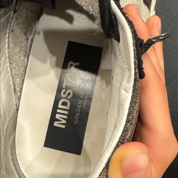 Golden Goose Midstar Distressed Black and White Sneakers - Picture 8 of 9